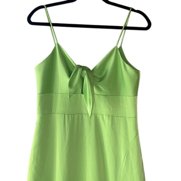 Aidan Ladies Lime Green Tie Front Bodice Gown w/ Slit, Size 6, NWT! - Picture 2 of 5